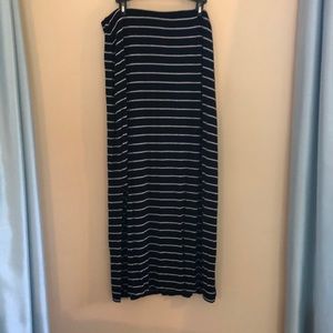 Classic Striped Maxi Skirt with Slits